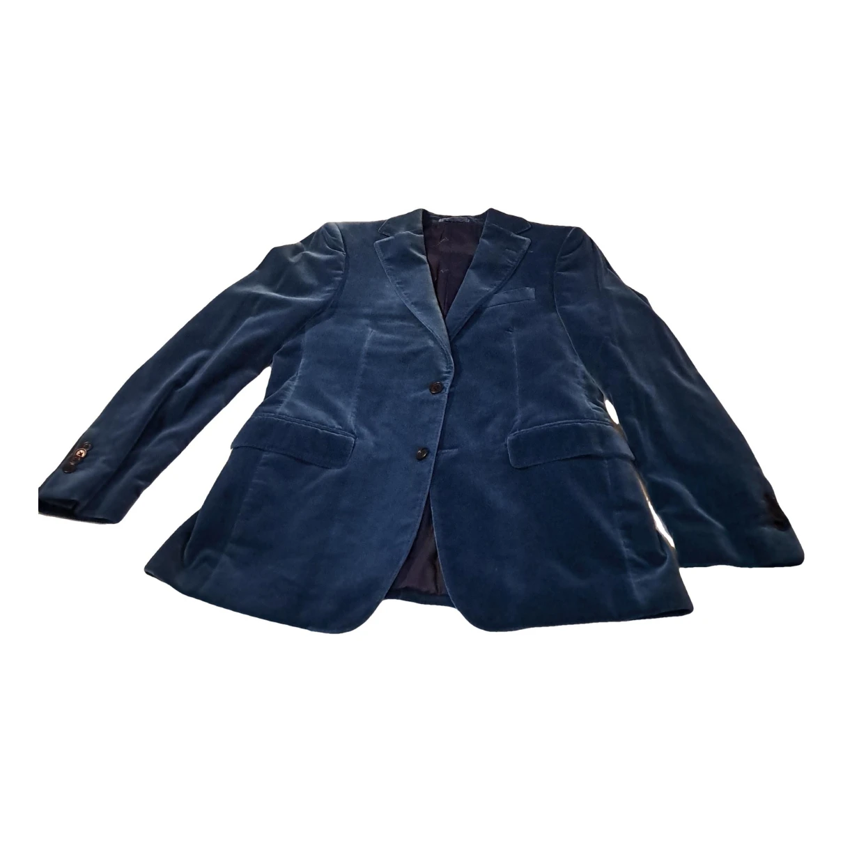 Pre-owned Ferragamo Velvet Vest In Turquoise