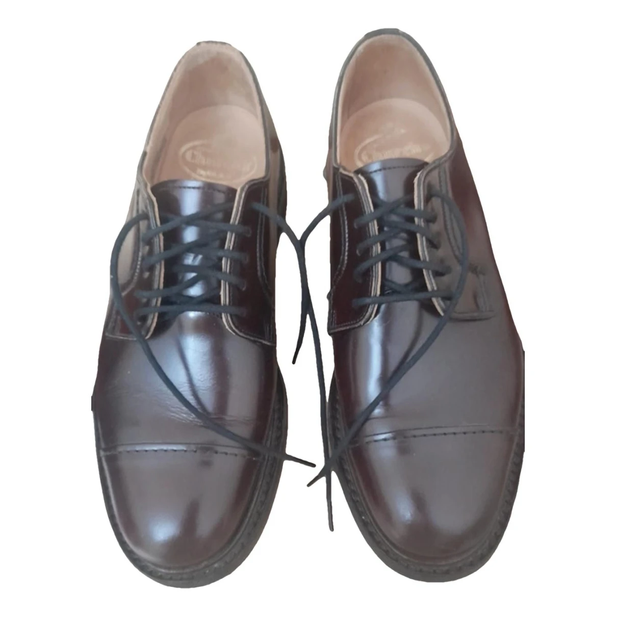 Pre-owned Church's Leather Lace Ups In Burgundy