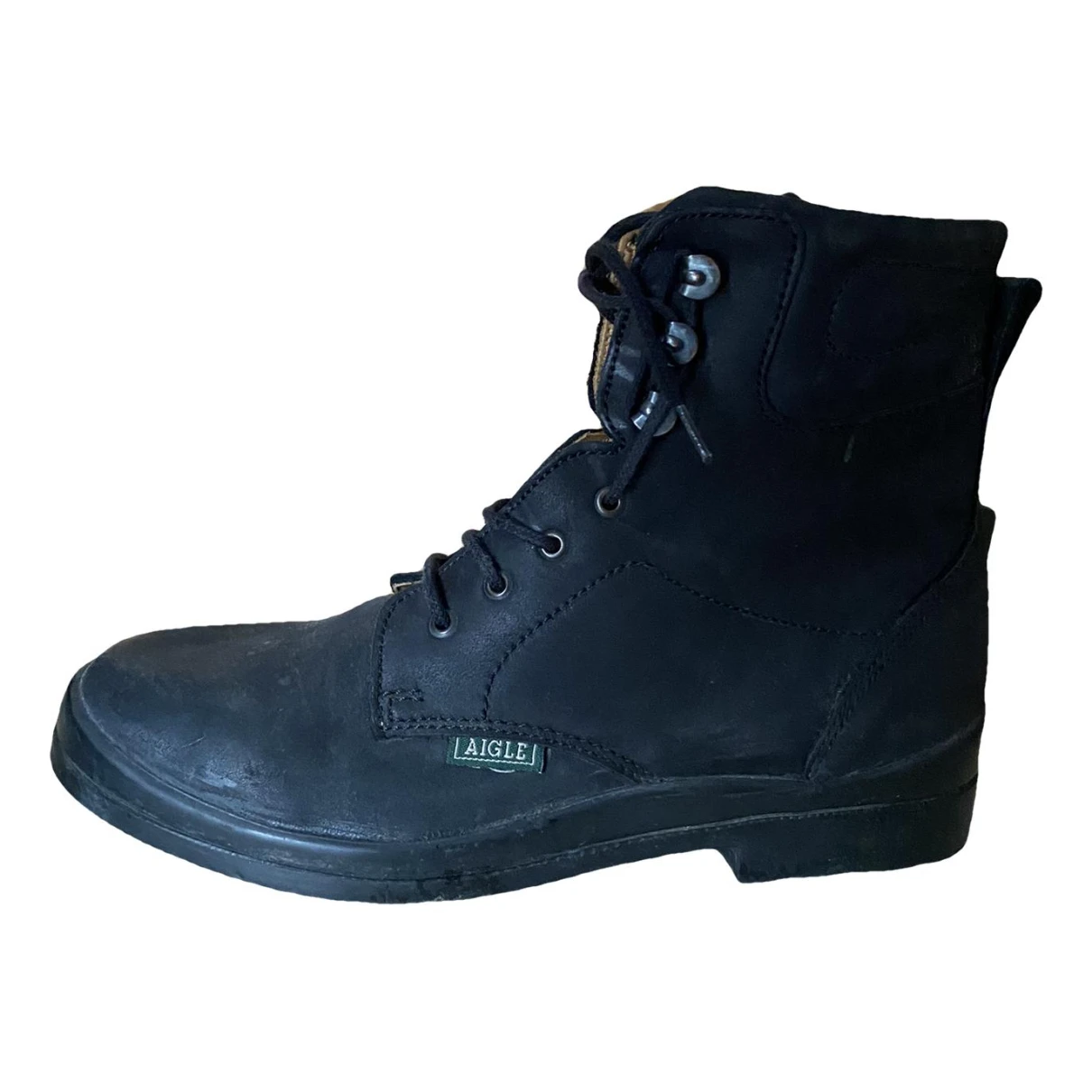 Pre-owned Aigle Leather Boots In Black