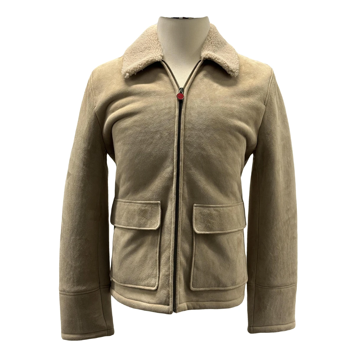 Pre-owned Kiton Leather Jacket In Camel