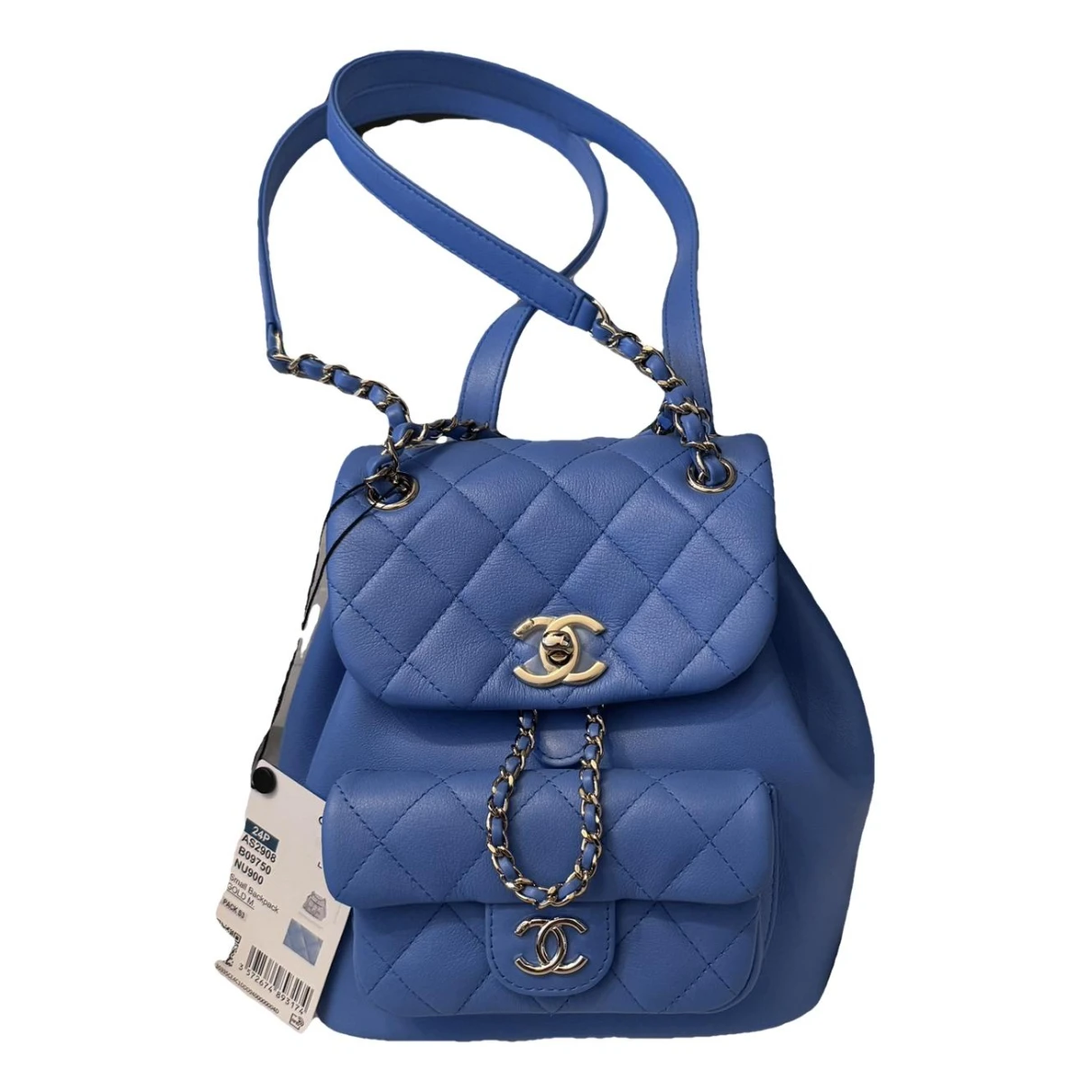 Pre-owned Chanel Duma Leather Backpack In Blue