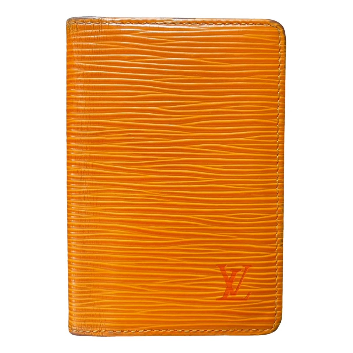 Pre-owned Louis Vuitton Pocket Organizer Leather Small Bag In Orange