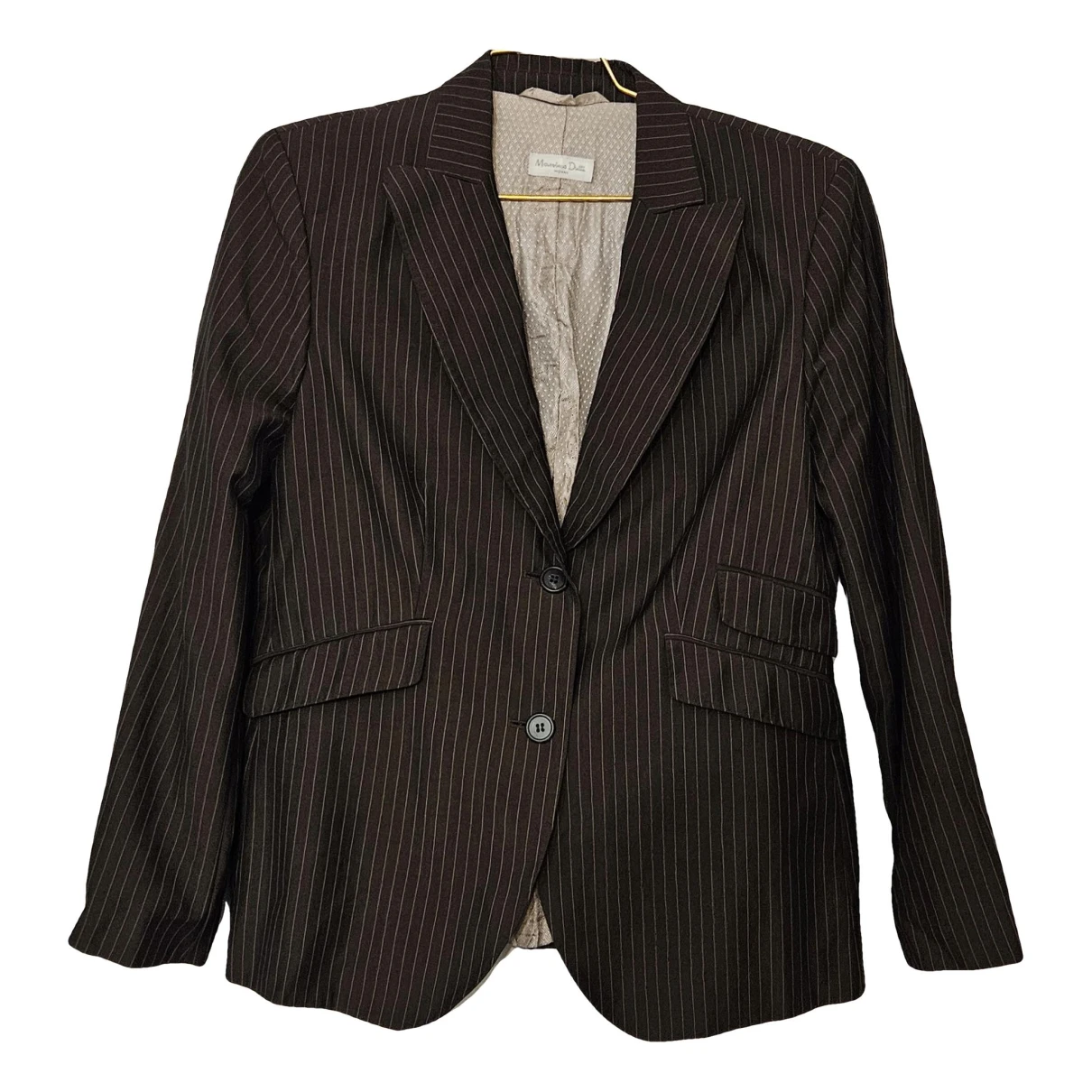 Pre-owned Massimo Dutti Wool Blazer In Brown
