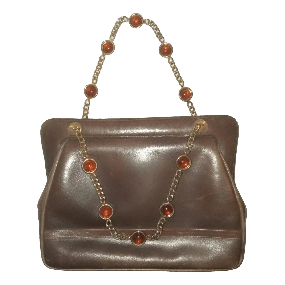 Pre-owned Schiaparelli Leather Handbag In Brown