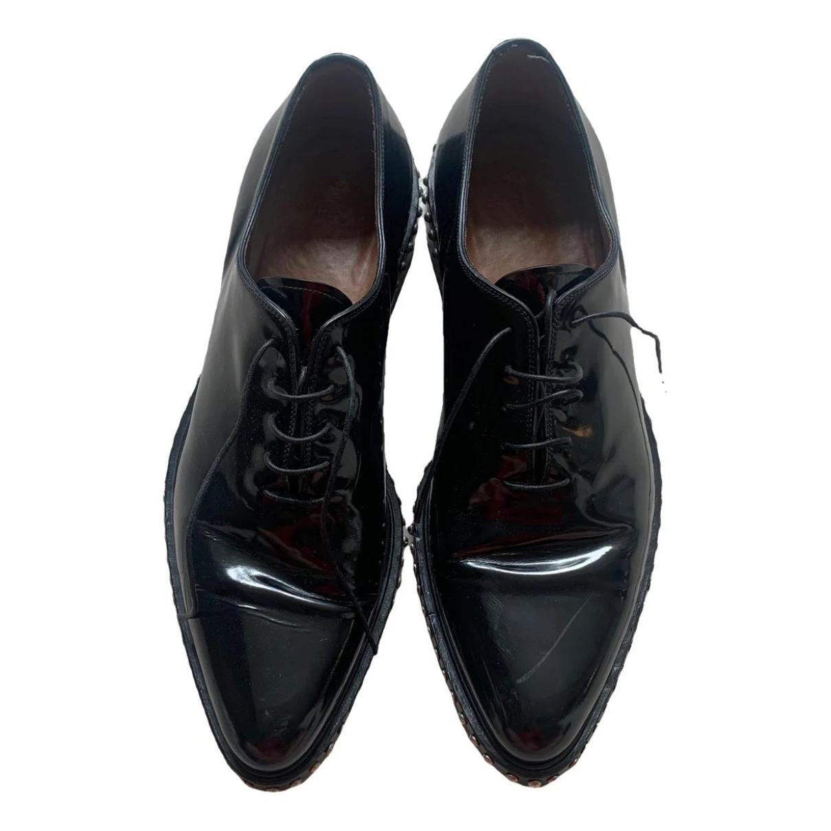Pre-owned Givenchy Patent Leather Lace Ups In Black