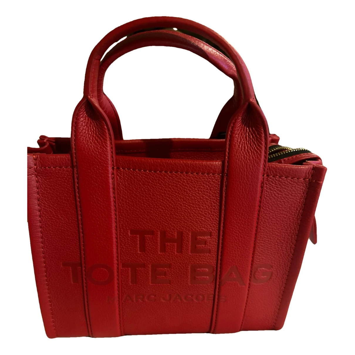 Pre-owned Marc Jacobs The Tag Tote Leather Tote In Red