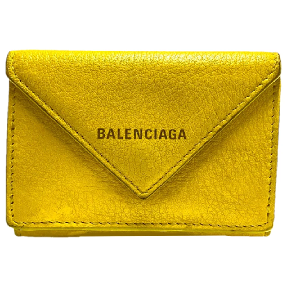Pre-owned Balenciaga Leather Purse In Yellow