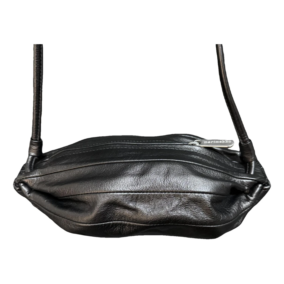 Pre-owned Marimekko Leather Handbag In Black