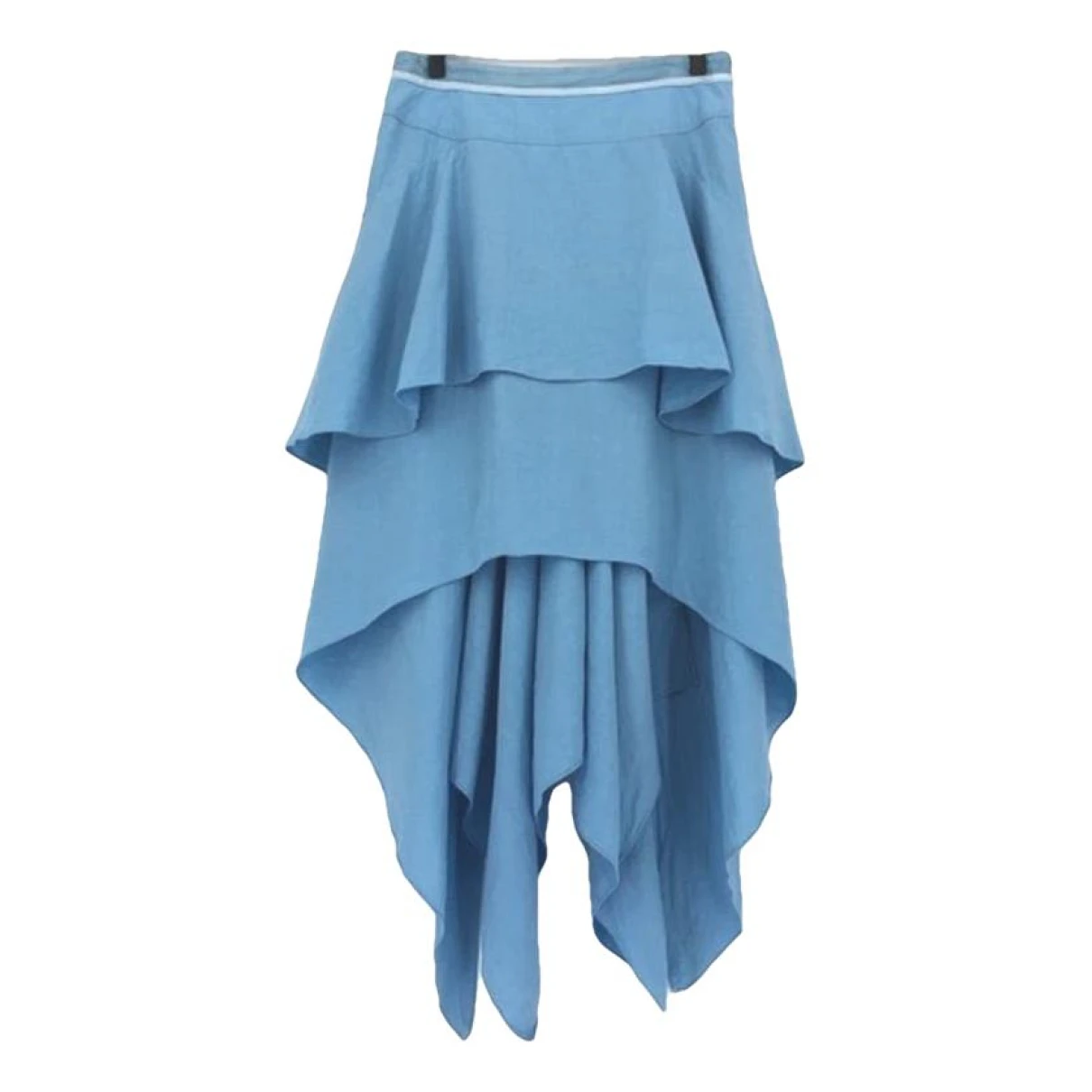 Pre-owned Balenciaga Linen Mid-length Skirt In Blue
