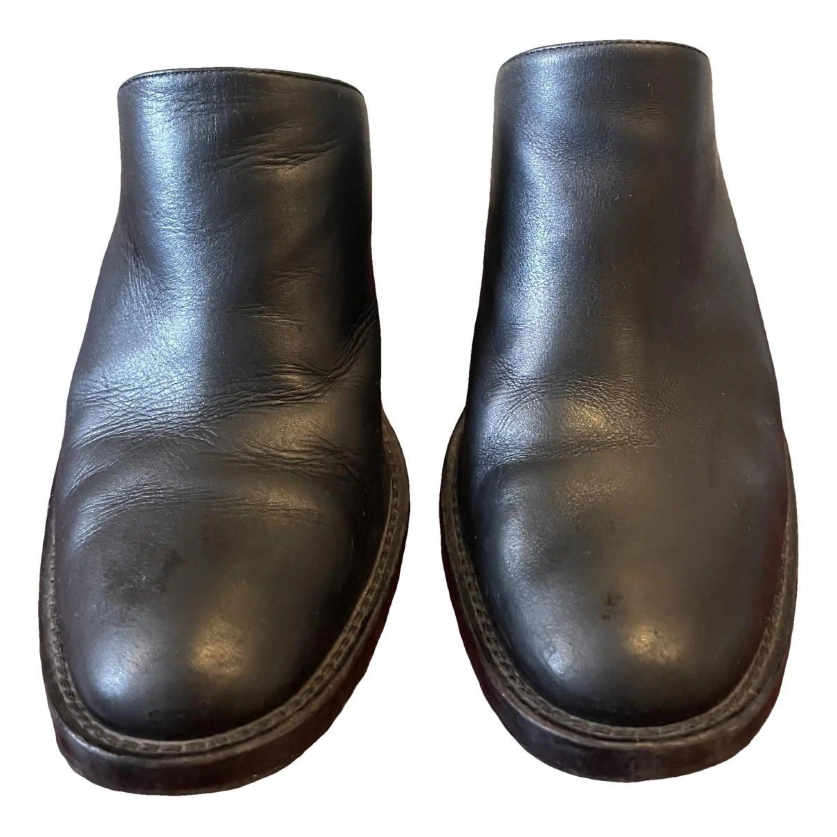 Pre-owned Ann Demeulemeester Leather Mules & Clogs In Black