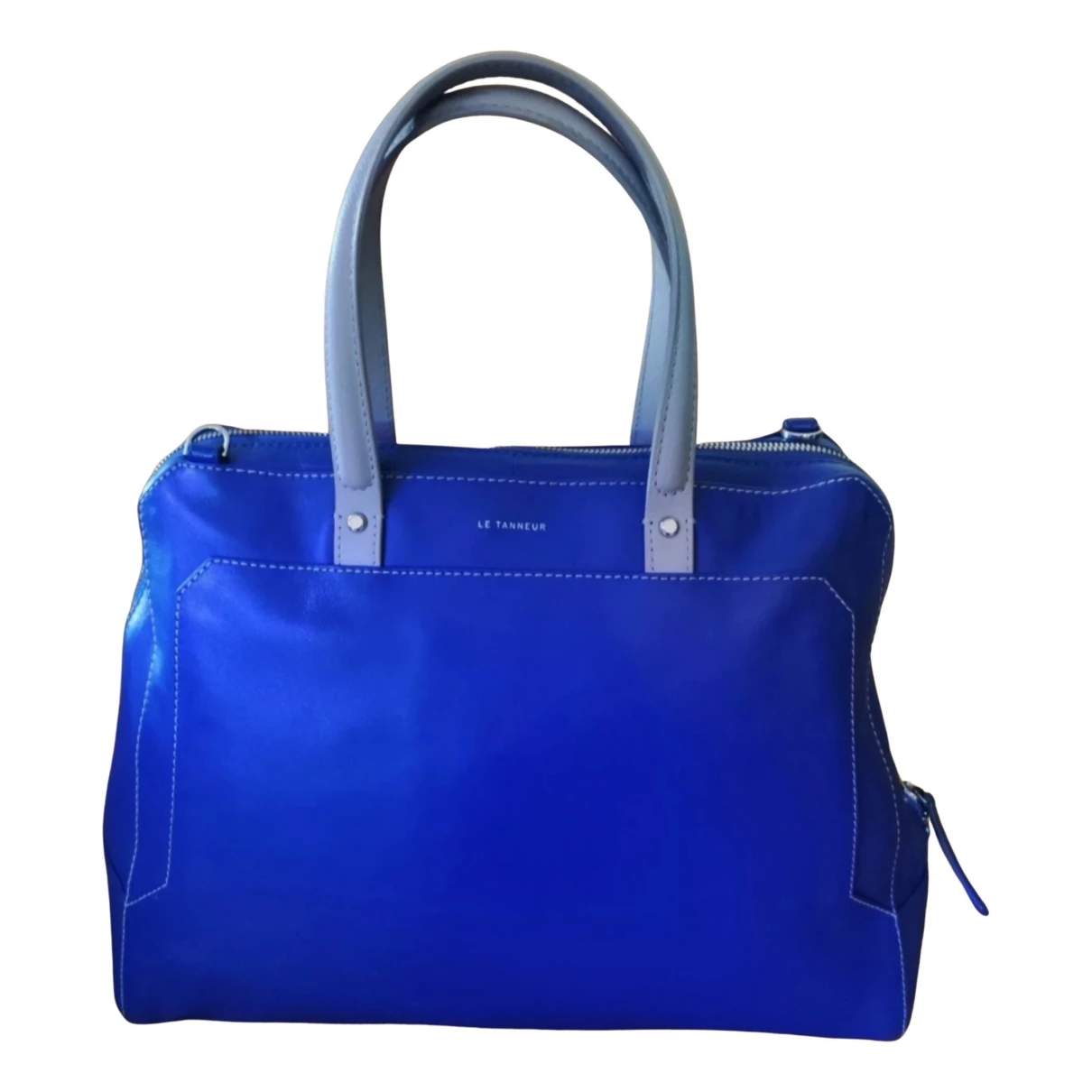 Pre-owned Le Tanneur Leather Handbag In Blue