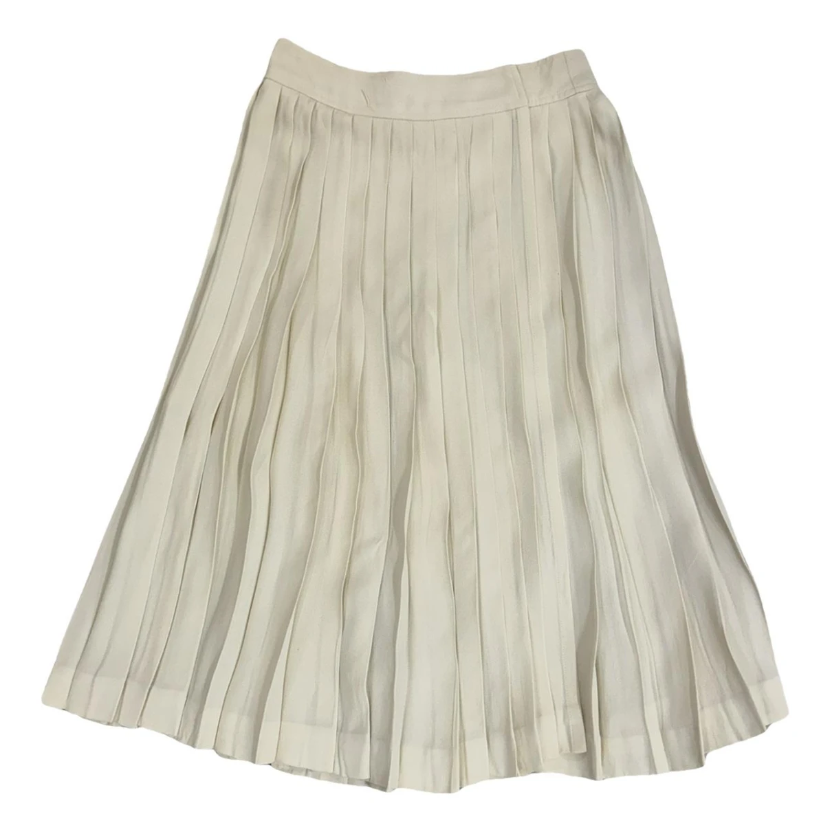 Pre-owned Saint Laurent Silk Mid-length Skirt In Ecru