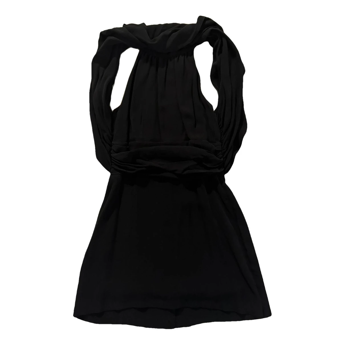 Pre-owned Fendi Wool Mini Dress In Black