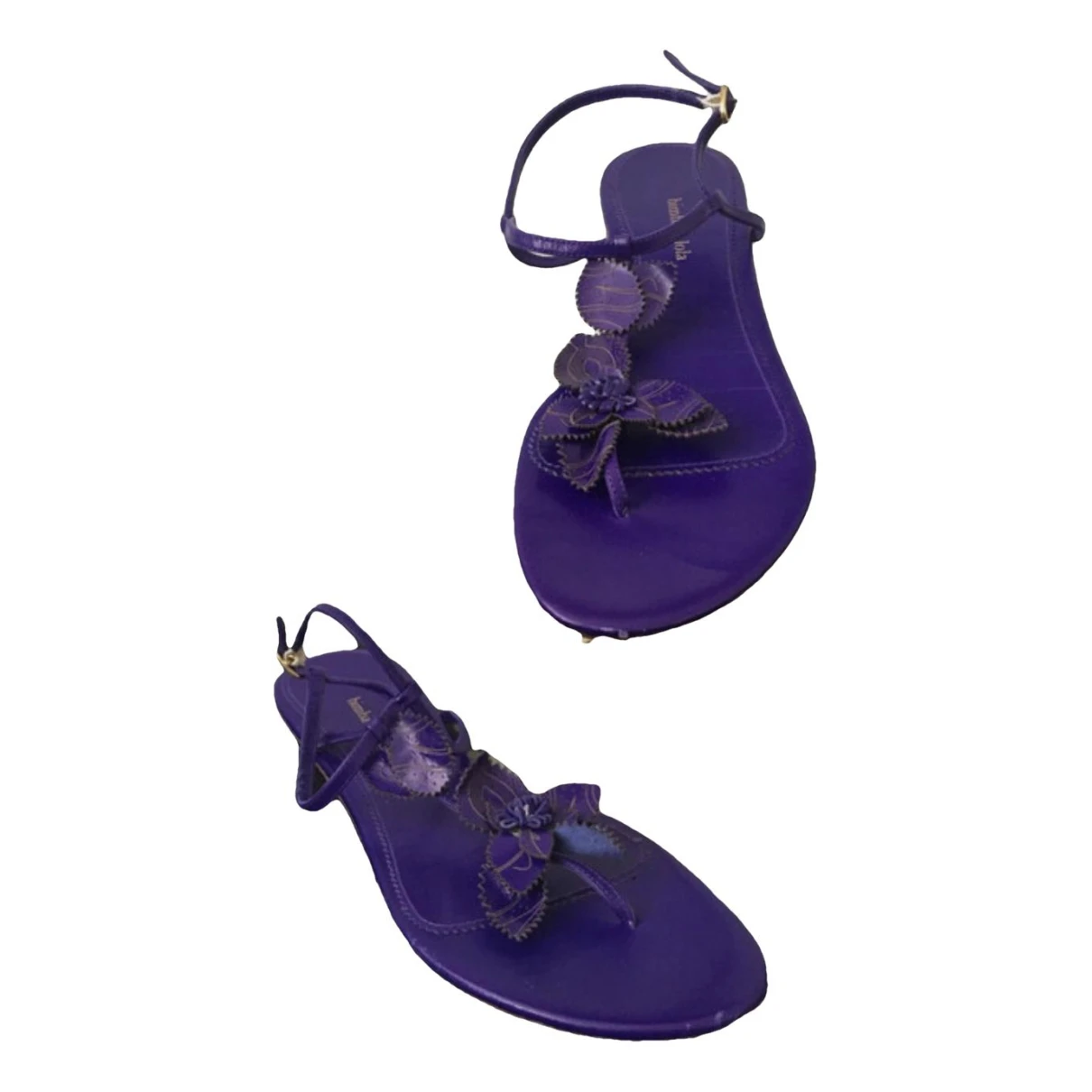 Pre-owned Bimba Y Lola Leather Flats In Purple