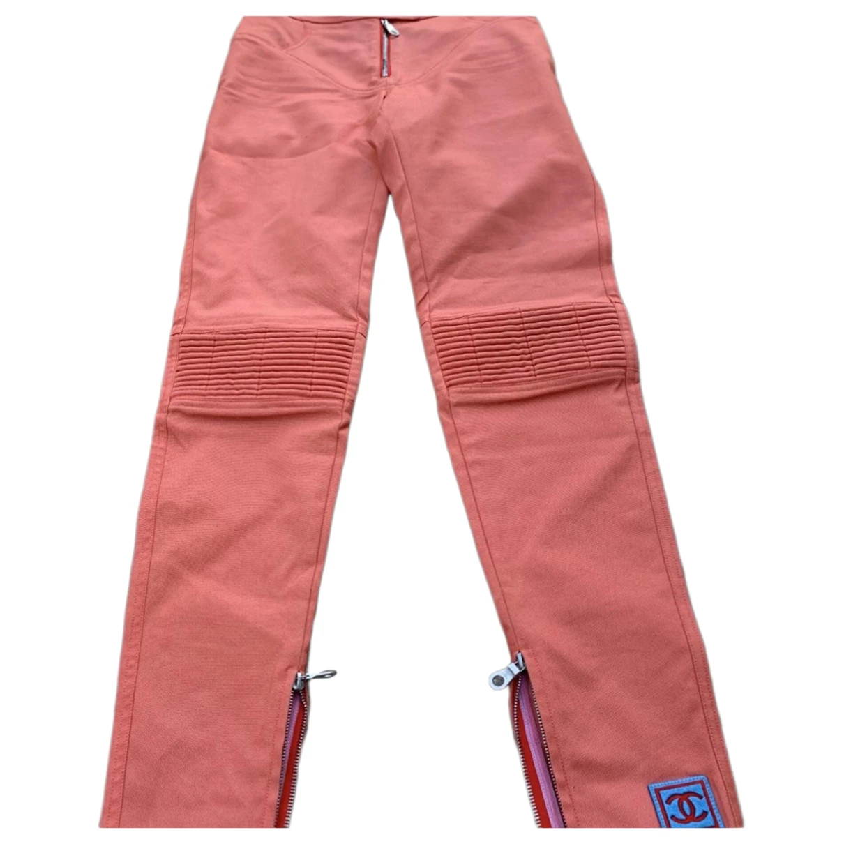 Pre-owned Chanel Straight Pants In Pink