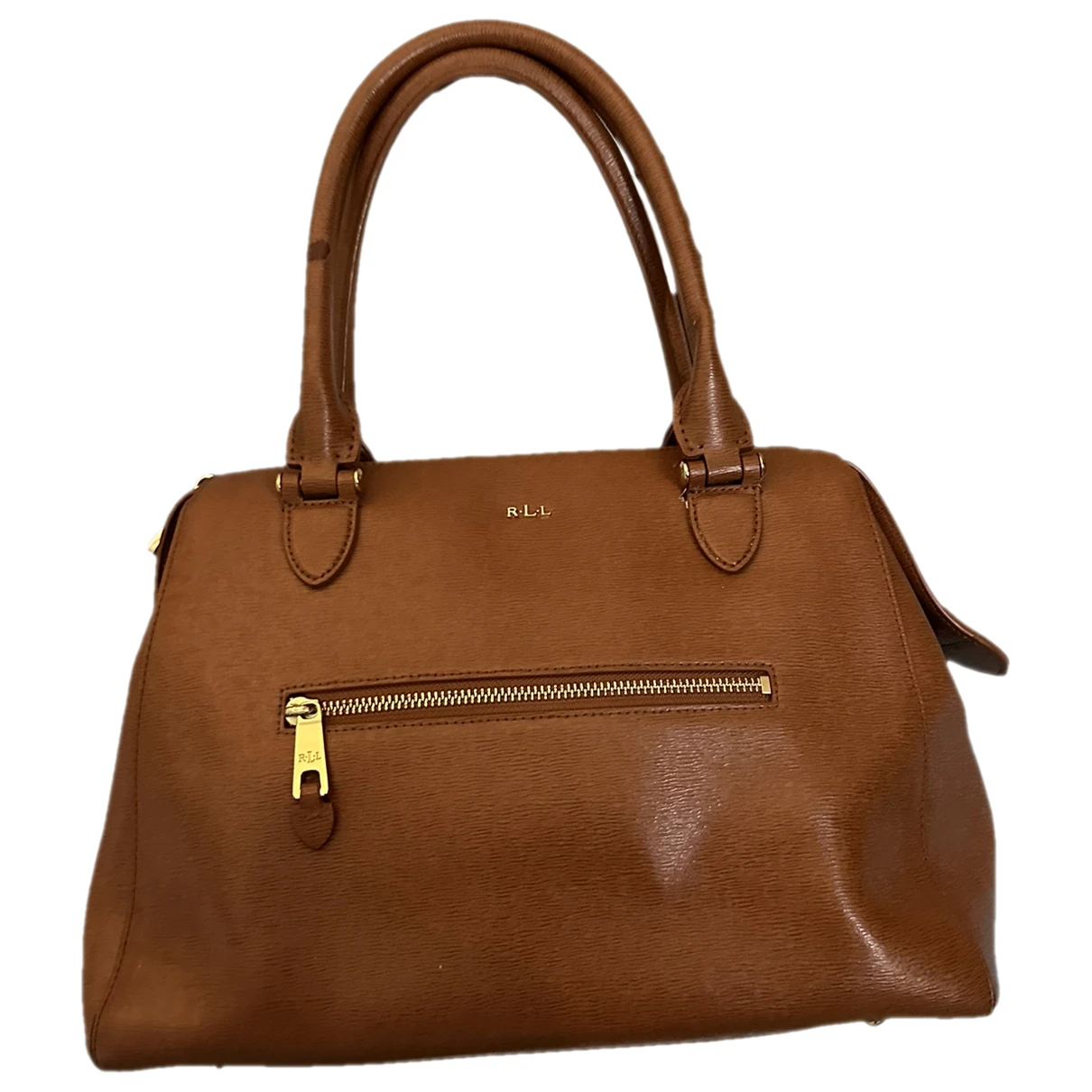 Pre-owned Lauren Ralph Lauren Leather Crossbody Bag In Orange
