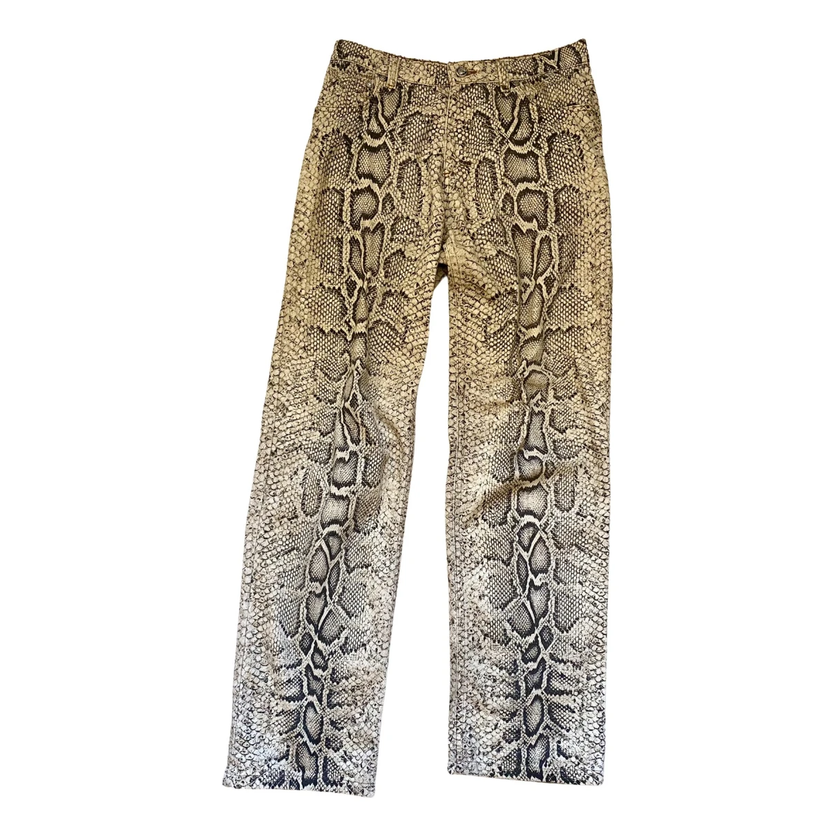 Pre-owned Roberto Cavalli Straight Jeans In Beige