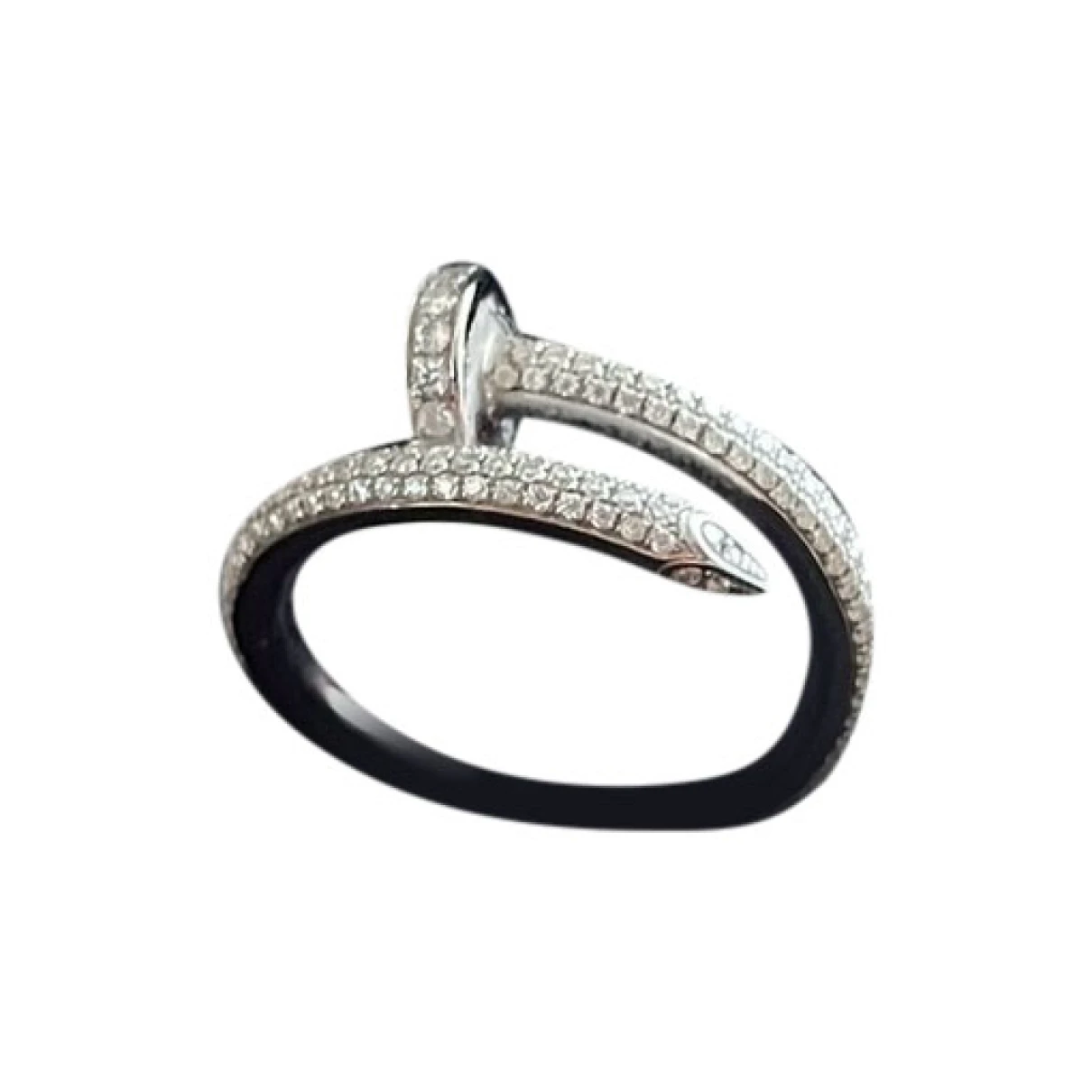 Pre-owned Cartier Juste Un Clou White Gold Ring In Grey