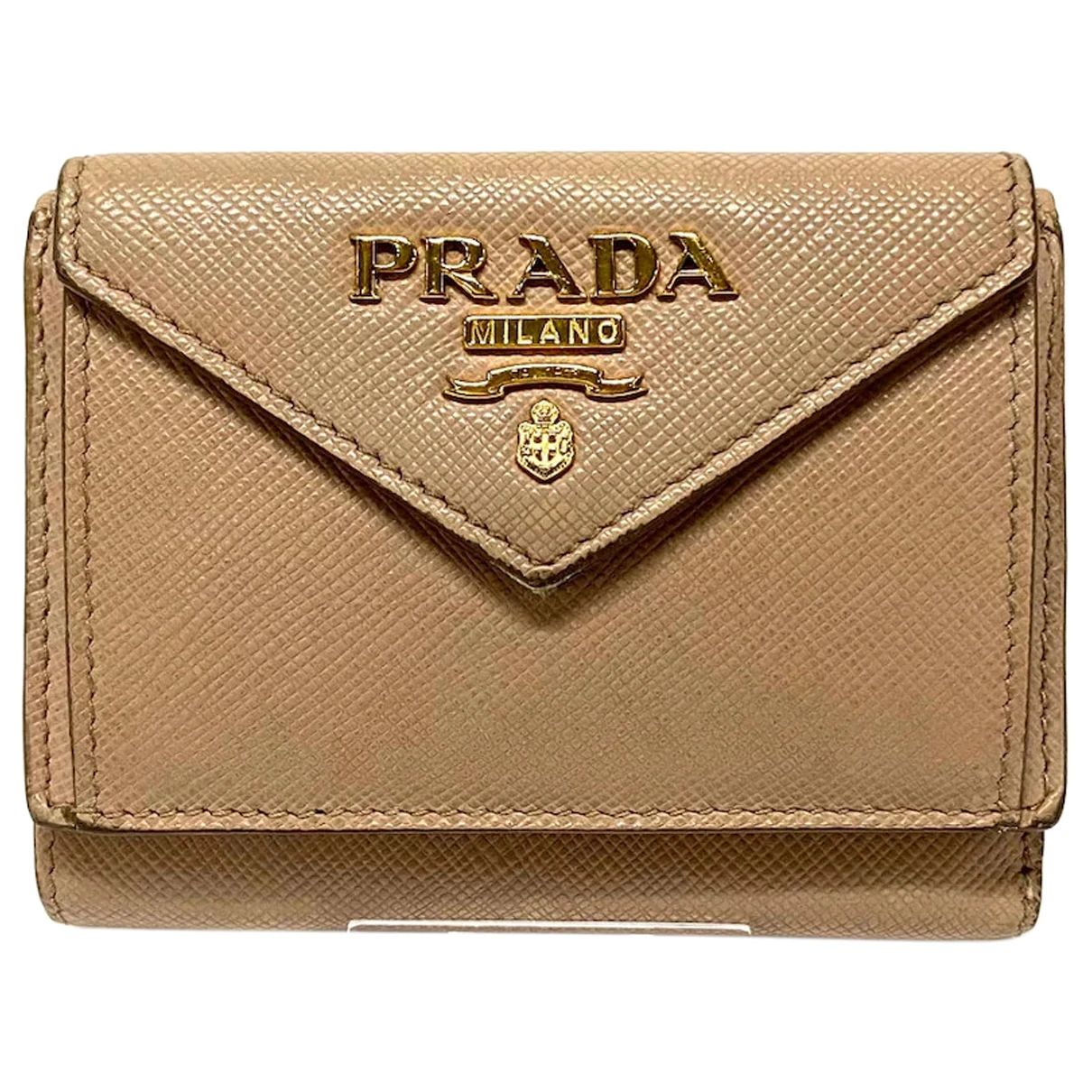 Pre-owned Prada Leather Purse In Beige