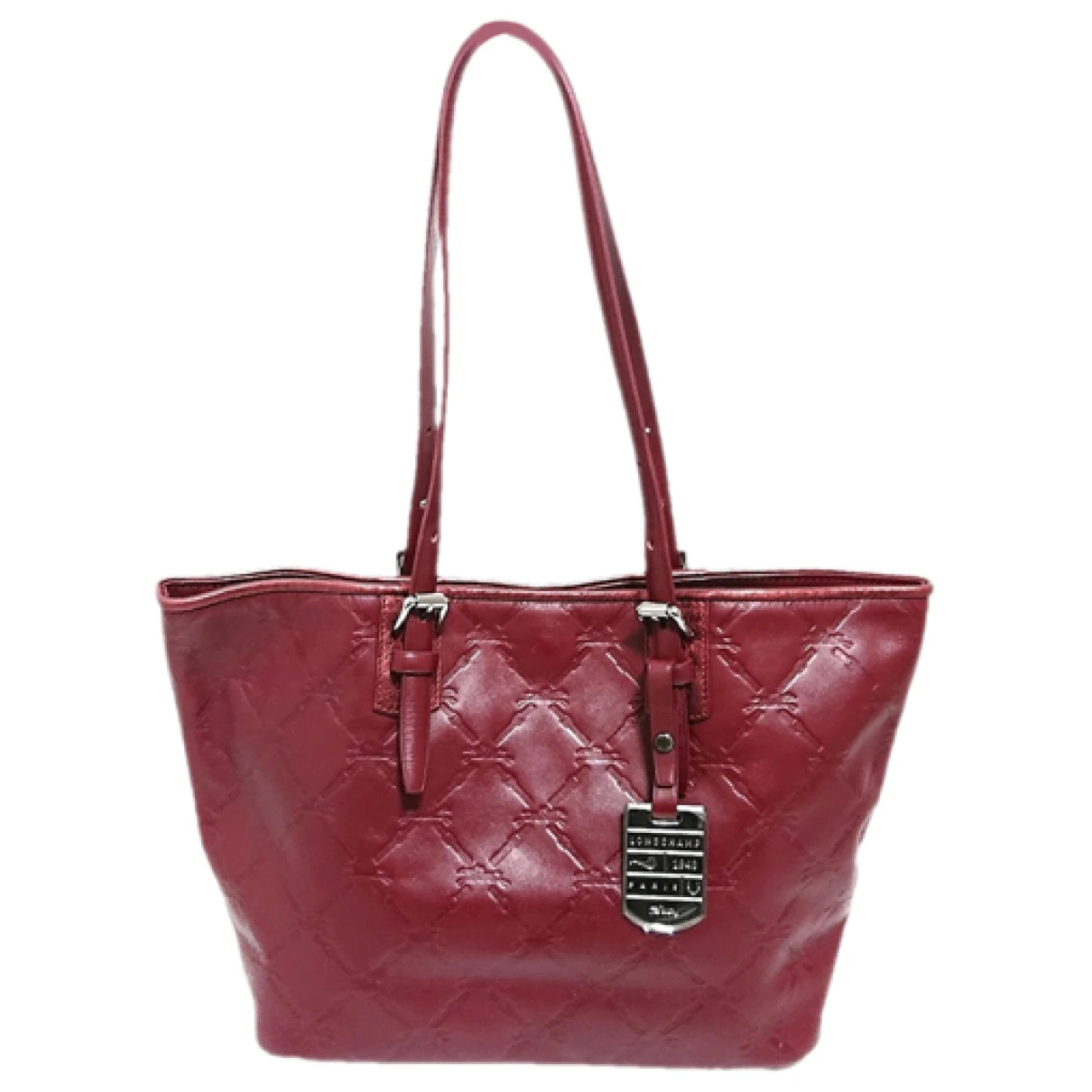 Pre-owned Longchamp Leather Tote In Burgundy