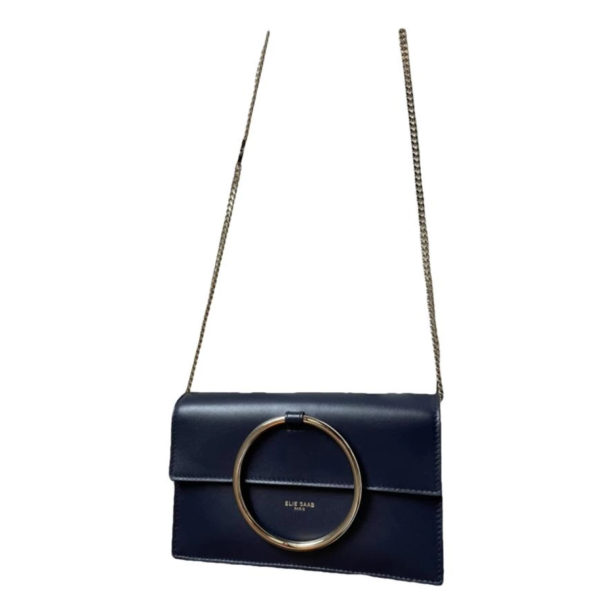 Pre-owned Elie Saab Leather Clutch Bag In Blue