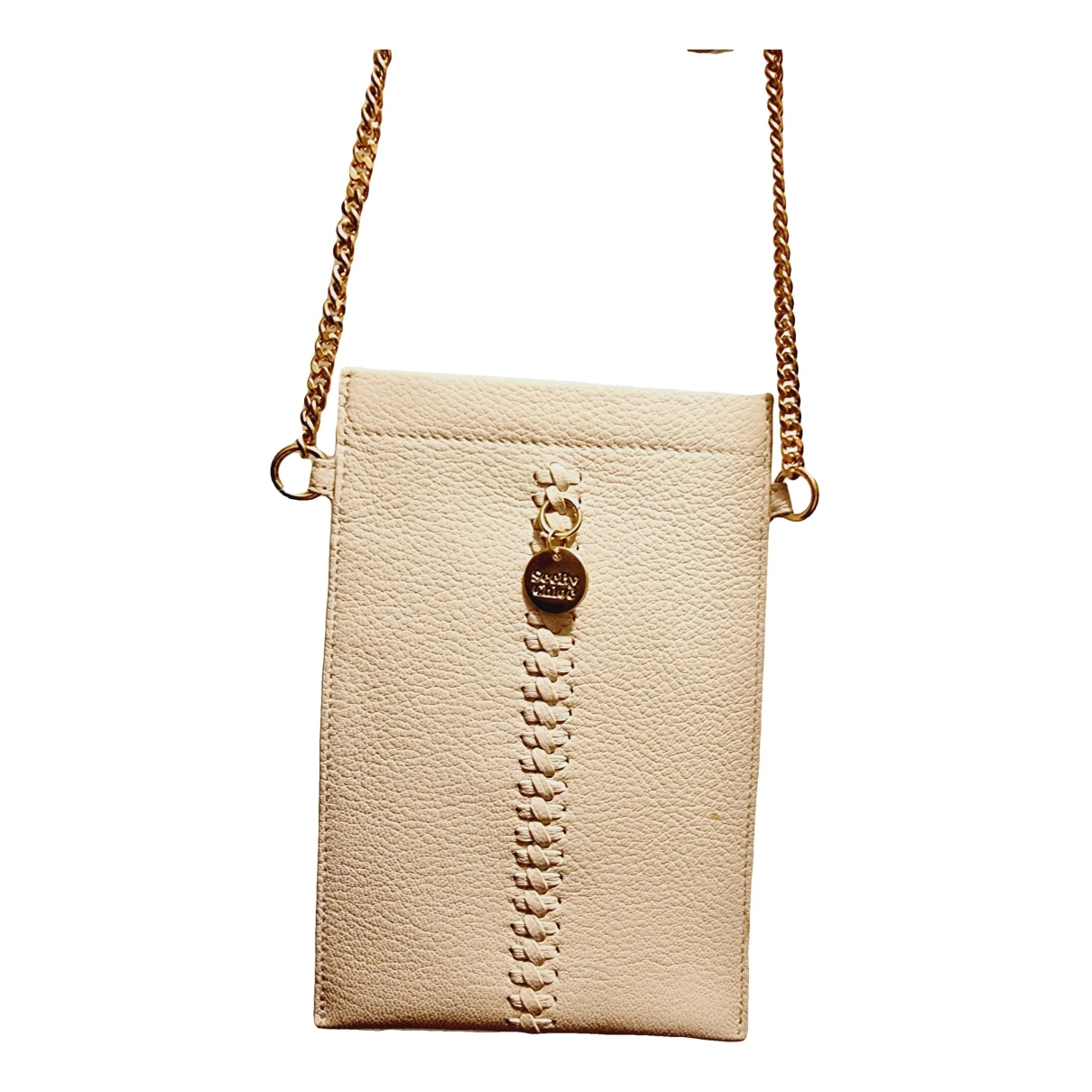 Pre-owned See By Chloé Leather Crossbody Bag In Beige