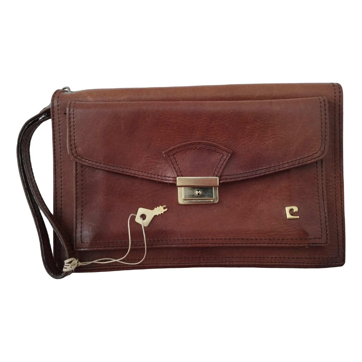 Pre-owned Pierre Cardin Leather Handbag In Brown