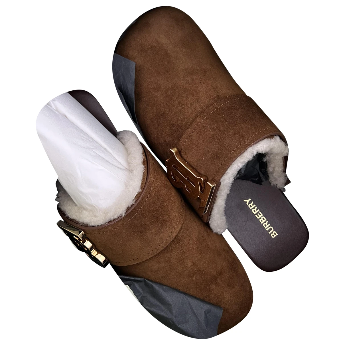 Pre-owned Burberry Mules & Clogs In Brown