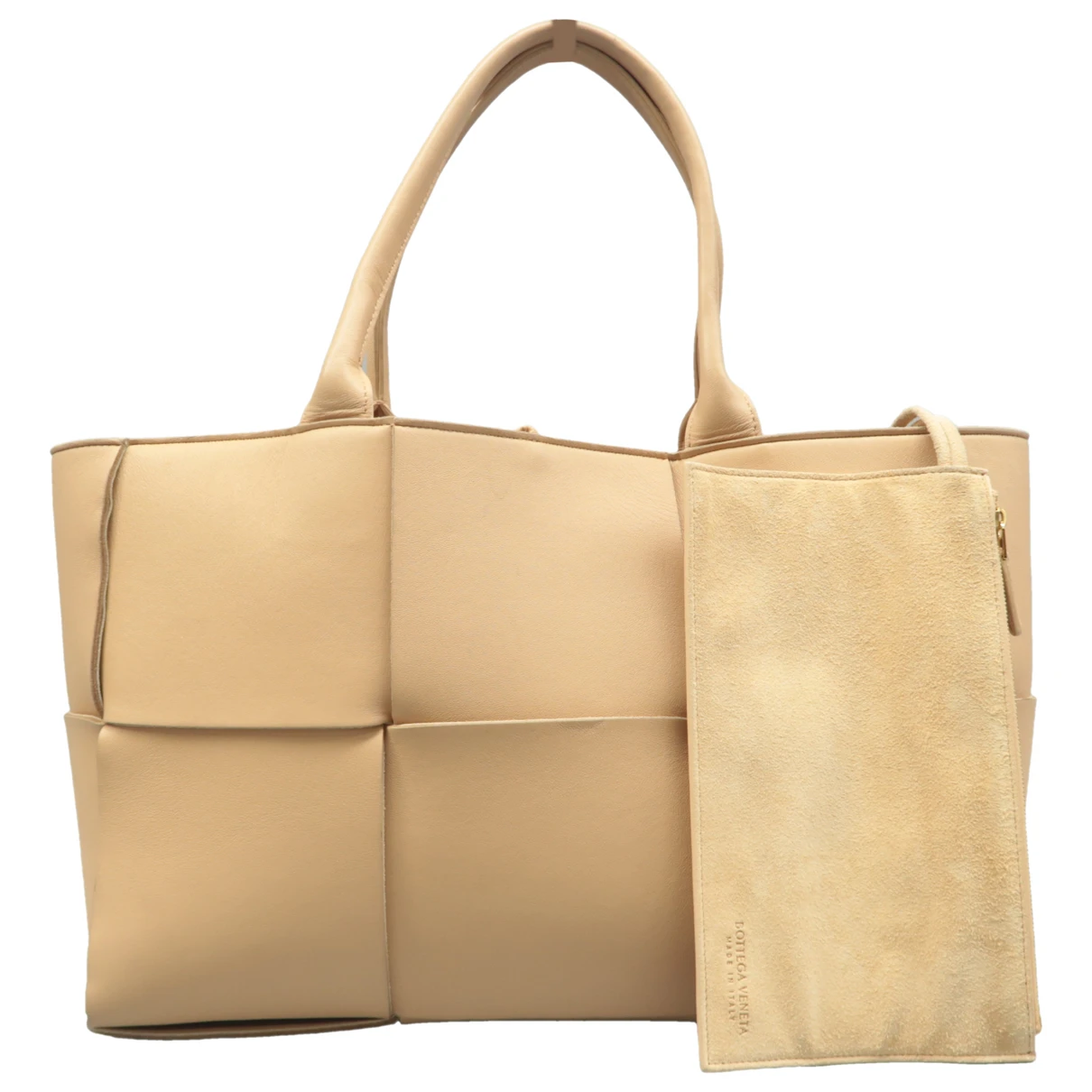 Pre-owned Bottega Veneta Arco Leather Handbag In Yellow