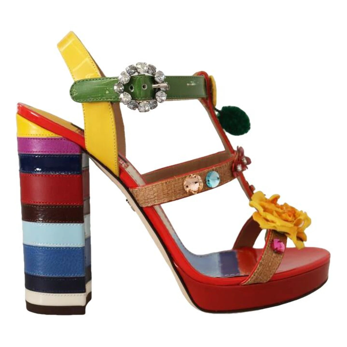 Pre-owned Dolce & Gabbana Leather Sandal In Multicolour