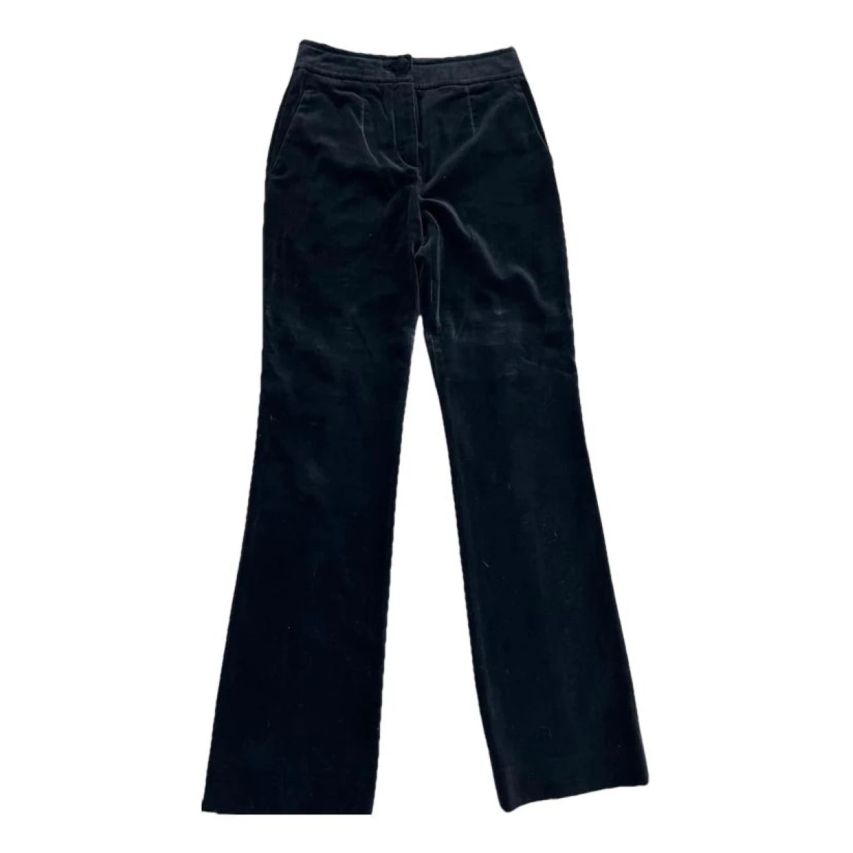 Pre-owned Prada Velvet Straight Pants In Black