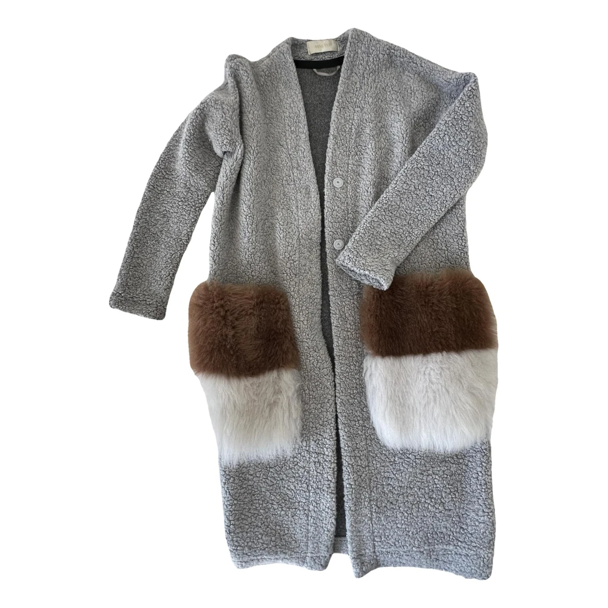 Pre-owned Anne Vest Wool Coat In Grey