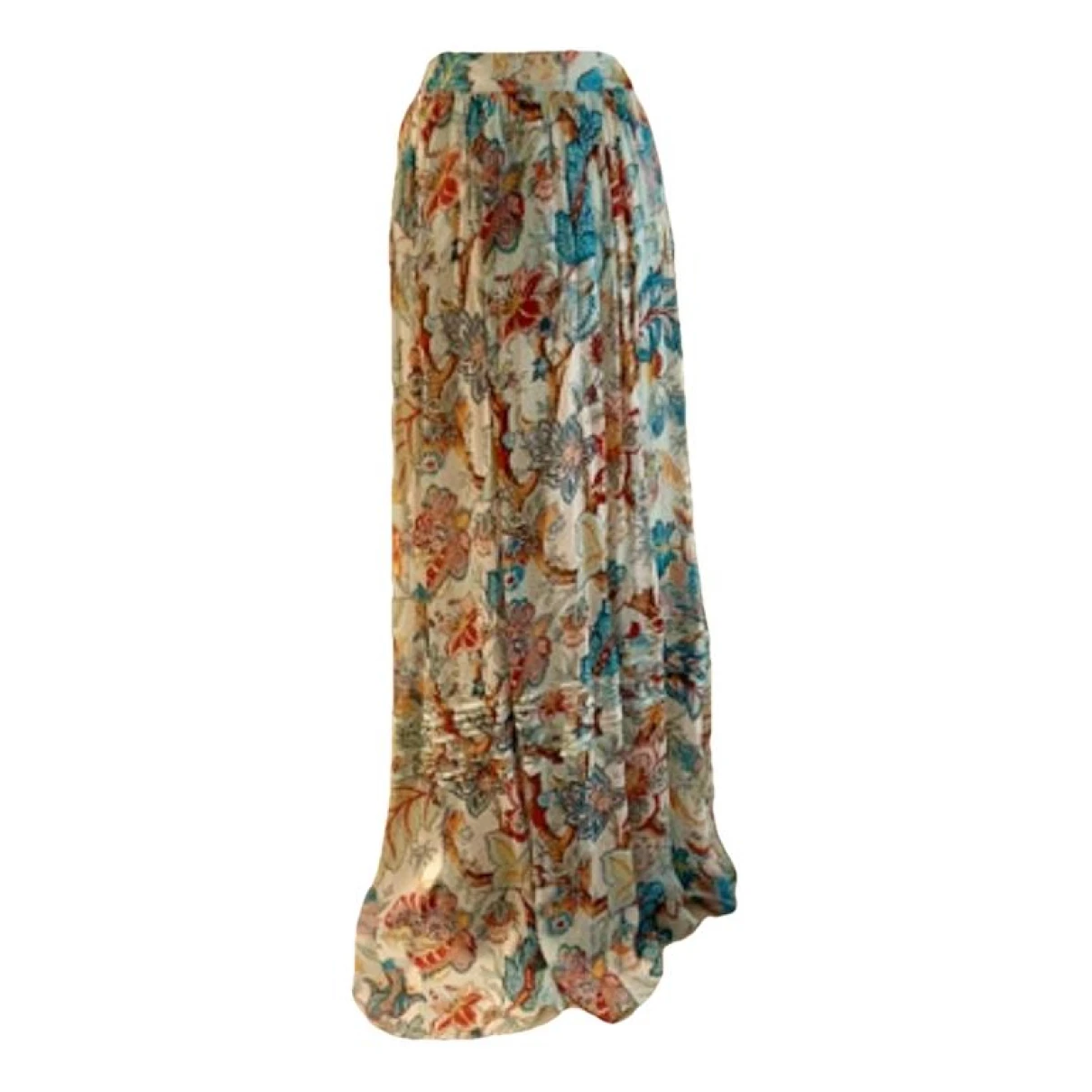 Pre-owned Etro Silk Maxi Skirt In Blue