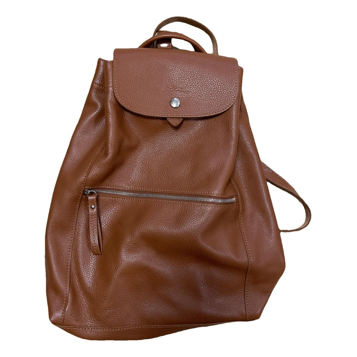 Pre-owned Longchamp Leather Backpack In Brown