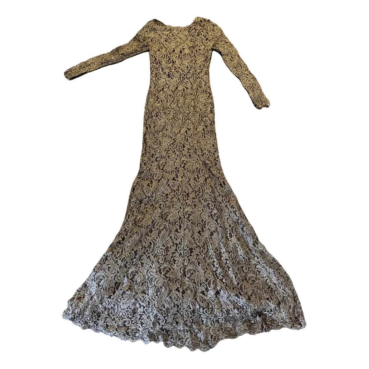 Pre-owned Temperley London Lace Maxi Dress In Gold
