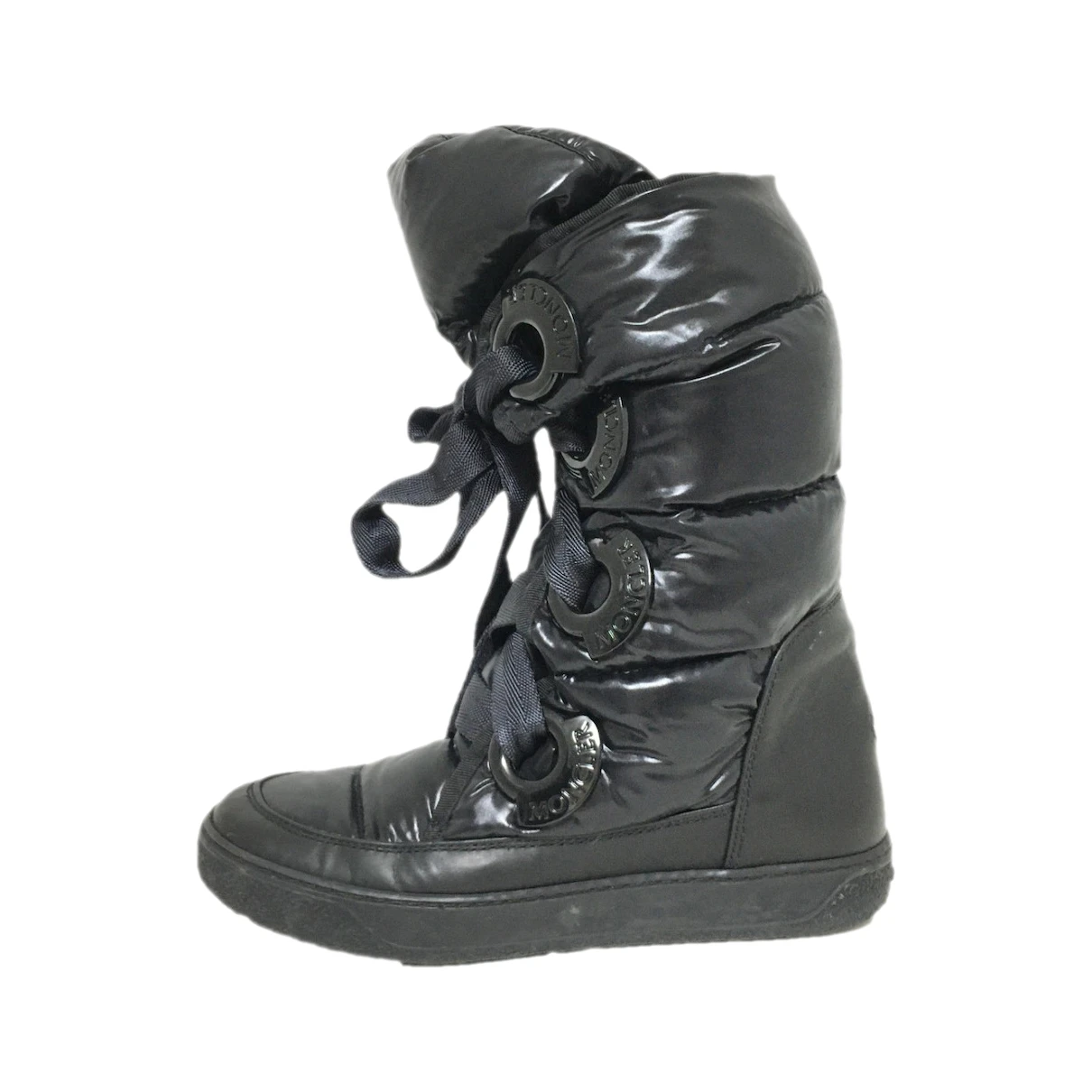 Pre-owned Moncler Cloth Ankle Boots In Black