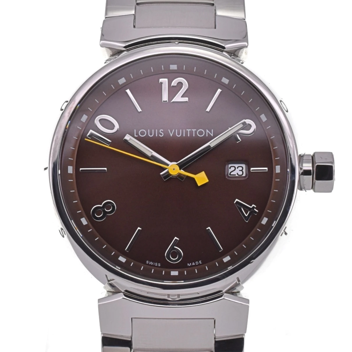 Pre-owned Louis Vuitton Tambour Watch In Brown