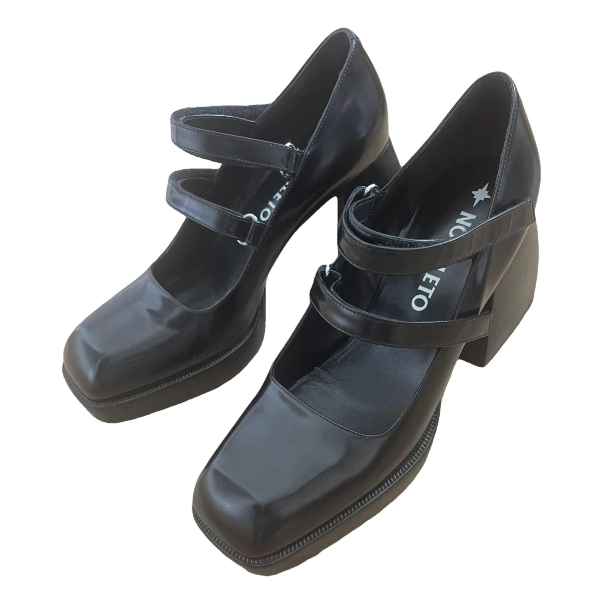 Pre-owned Nodaleto Bulla Babies Leather Heels In Black