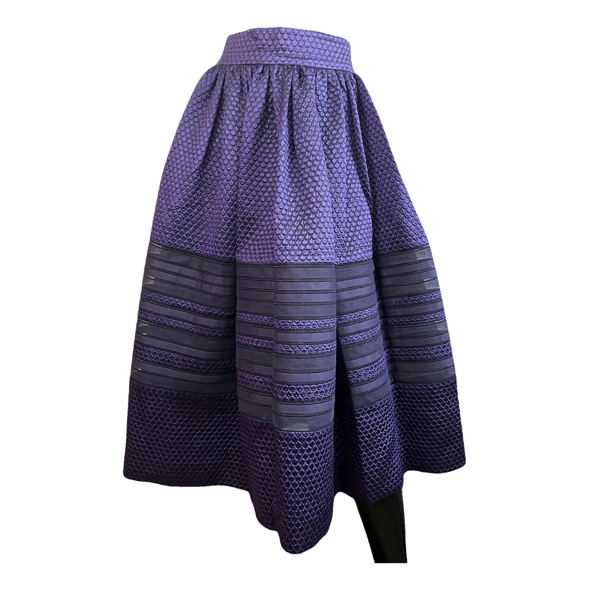 Pre-owned Dior Wool Maxi Skirt In Purple
