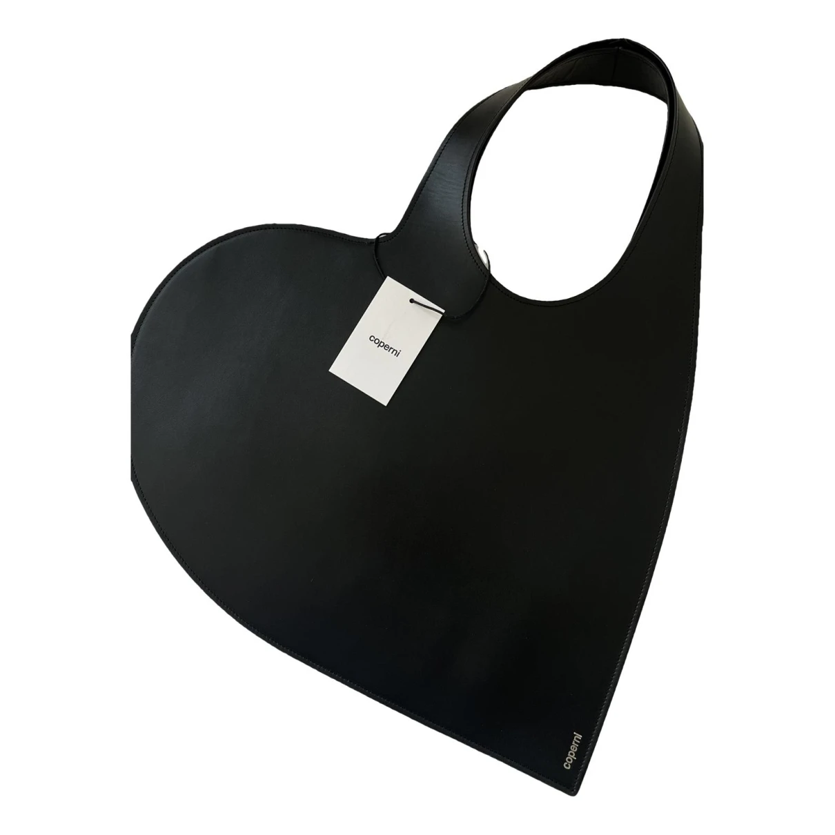 Pre-owned Coperni Heart Leather Tote In Black