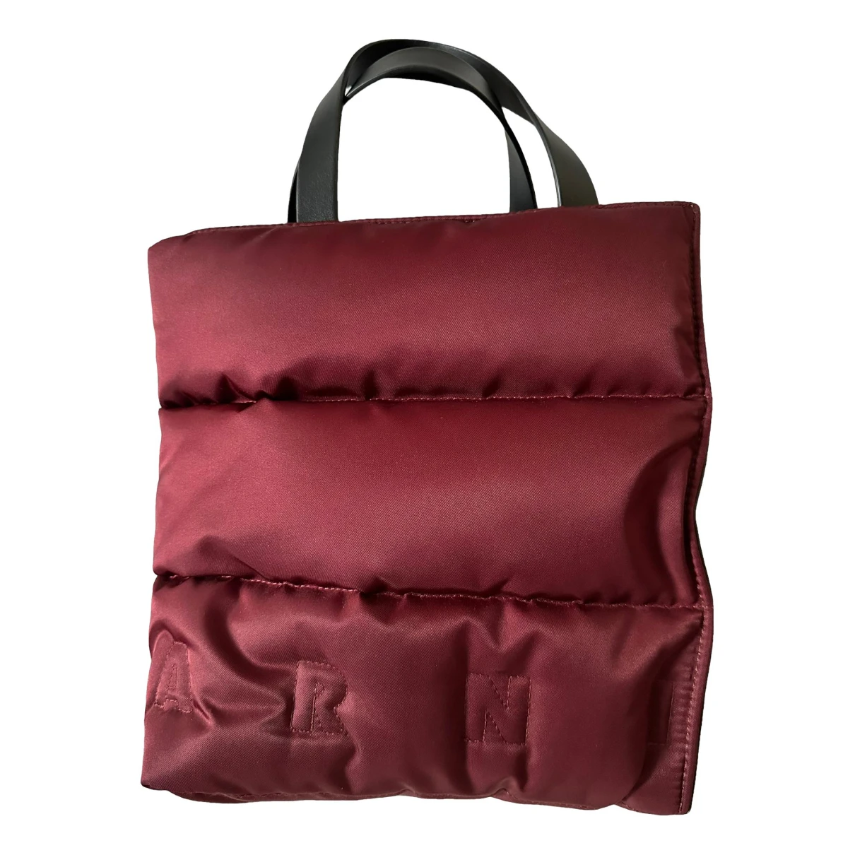 Pre-owned Marni Leather Tote In Burgundy