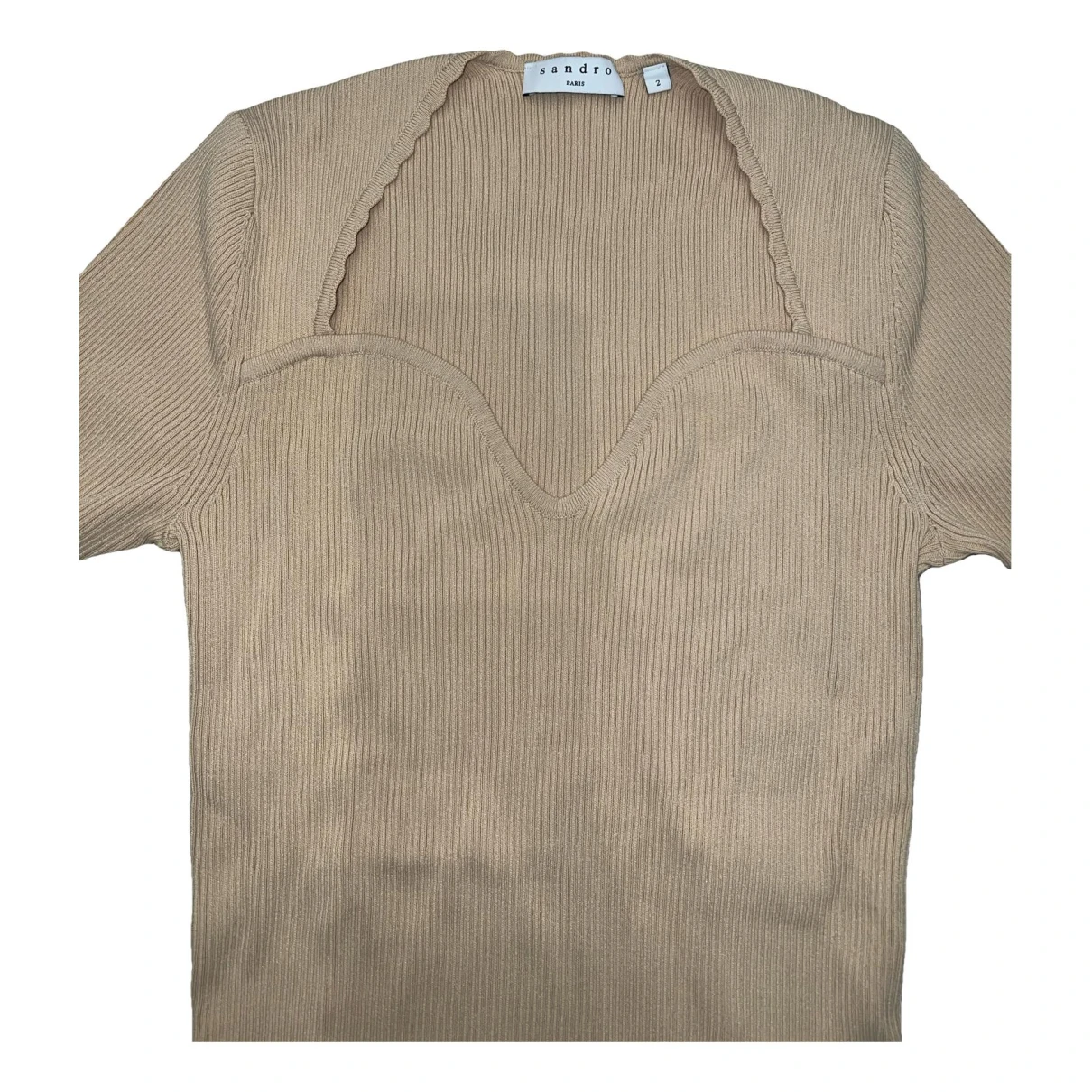 Pre-owned Sandro T-shirt In Beige