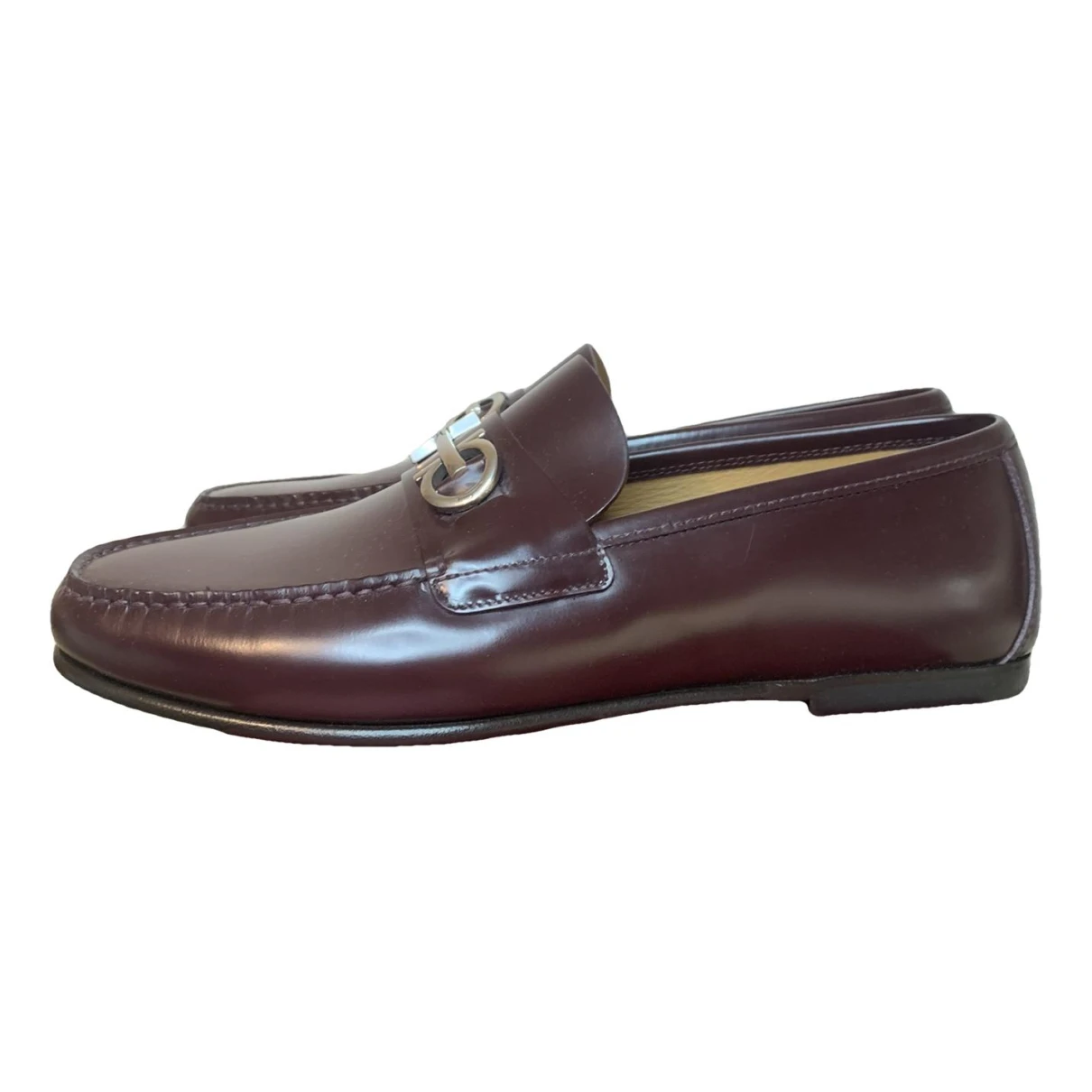 Pre-owned Ferragamo Leather Flats In Brown