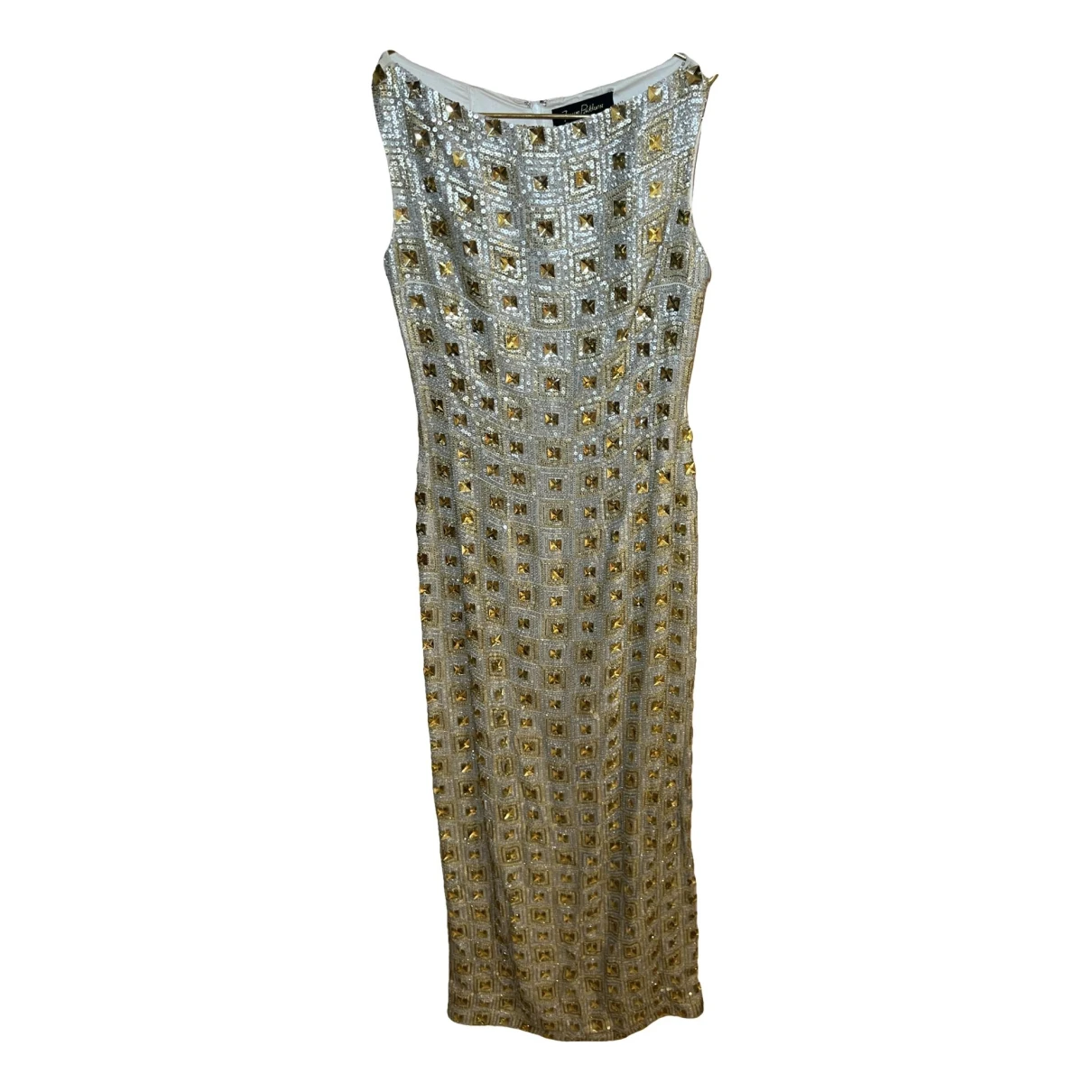 Pre-owned Jenny Packham Silk Maxi Dress In Gold