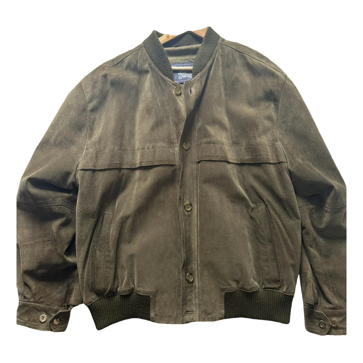 Pre-owned Burberry Leather Coat In Khaki