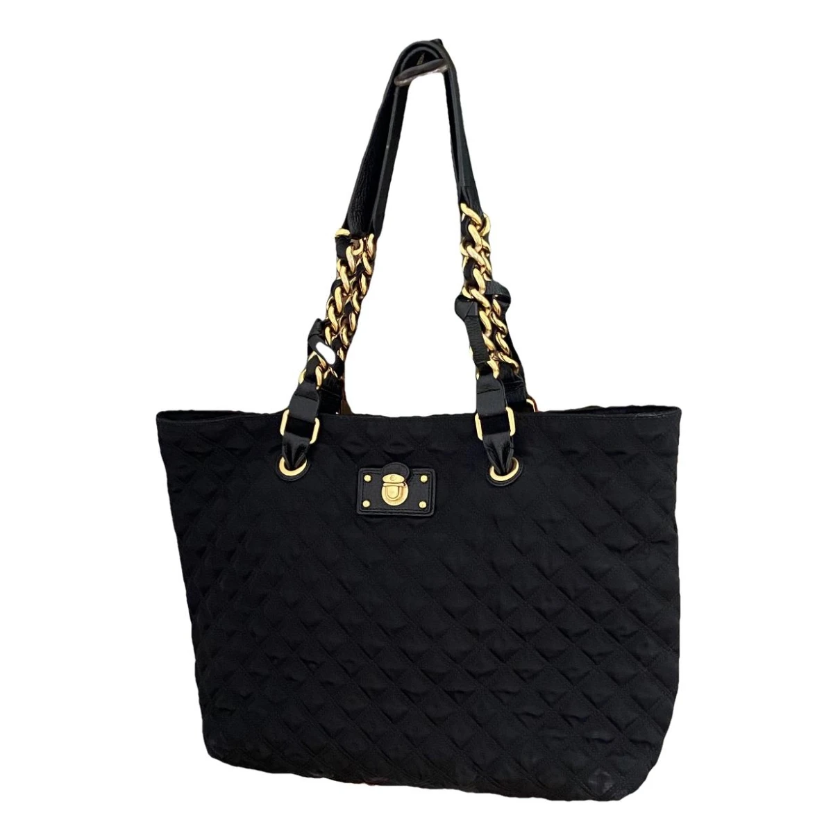 Pre-owned Marc Jacobs The Tag Tote Linen Tote In Black