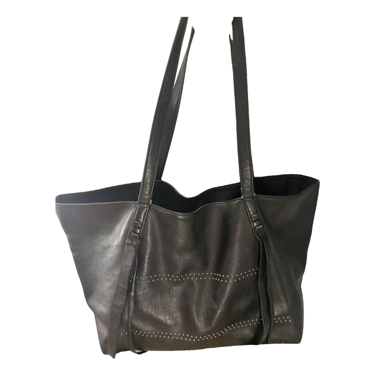 Pre-owned Allsaints Leather Tote In Black