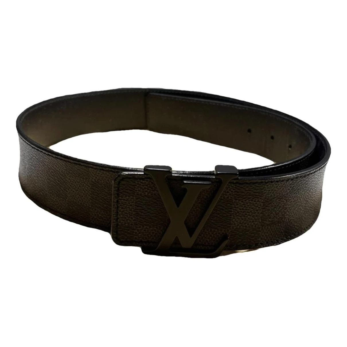 Pre-owned Louis Vuitton Signature Leather Belt In Black