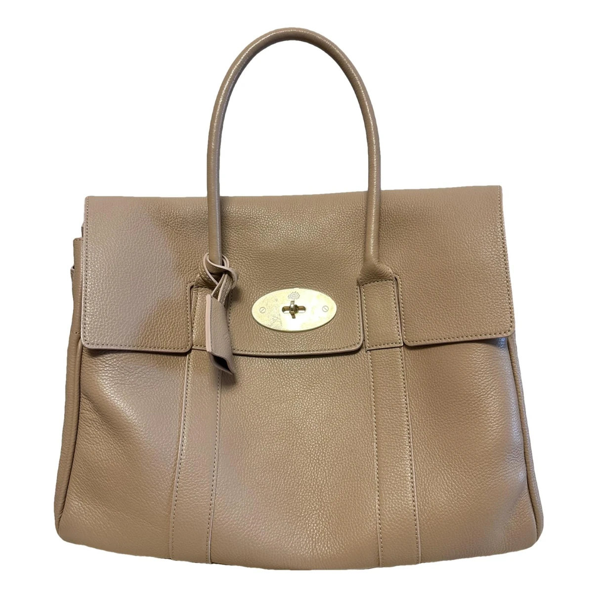 Pre-owned Mulberry Bayswater Leather Handbag In Beige