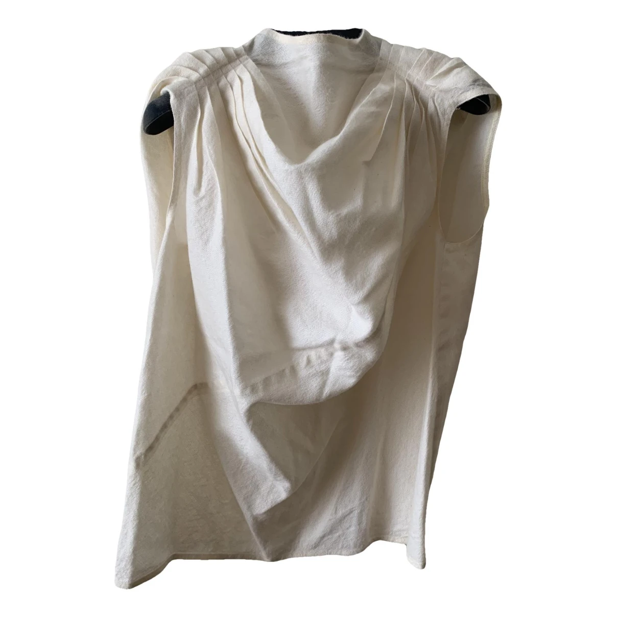Pre-owned Rick Owens Silk Top In White